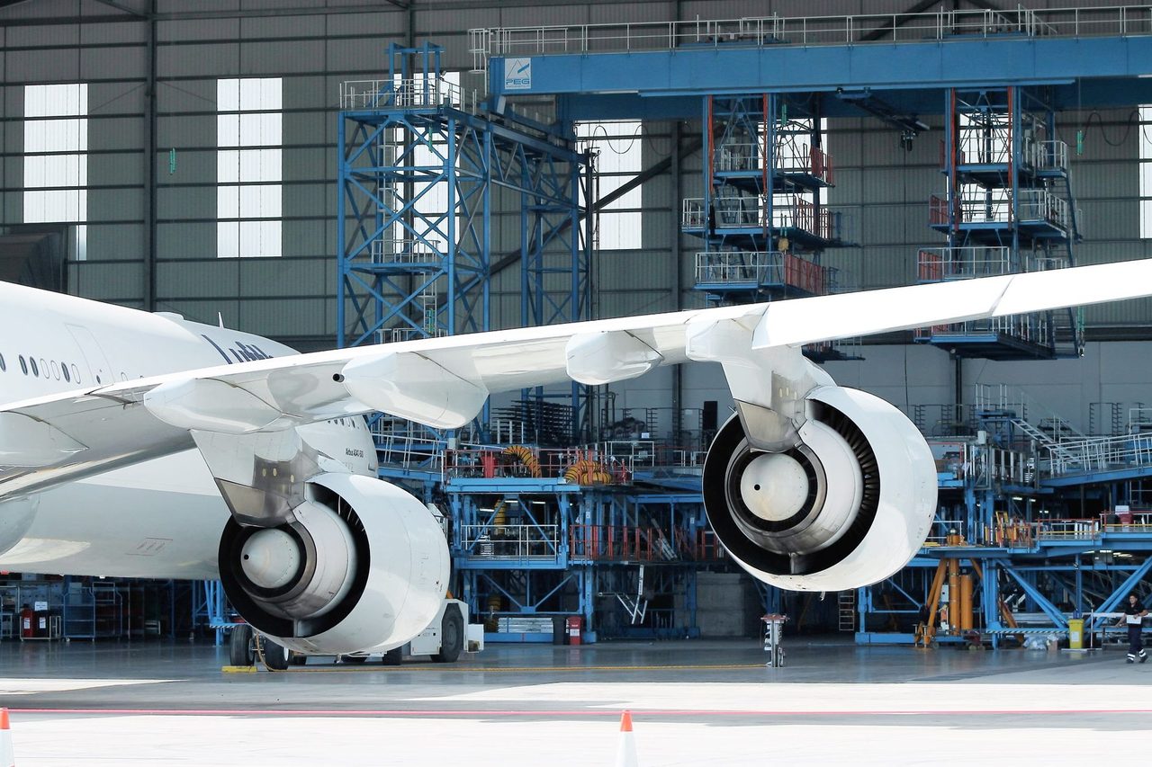 The aircraft was grounded for inspection. Mechanics examined the engines and systems thoroughly.